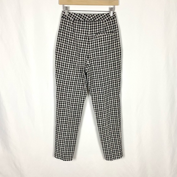 Zara Gingham Tweed Straight leg Pants - Picture 4 of 8